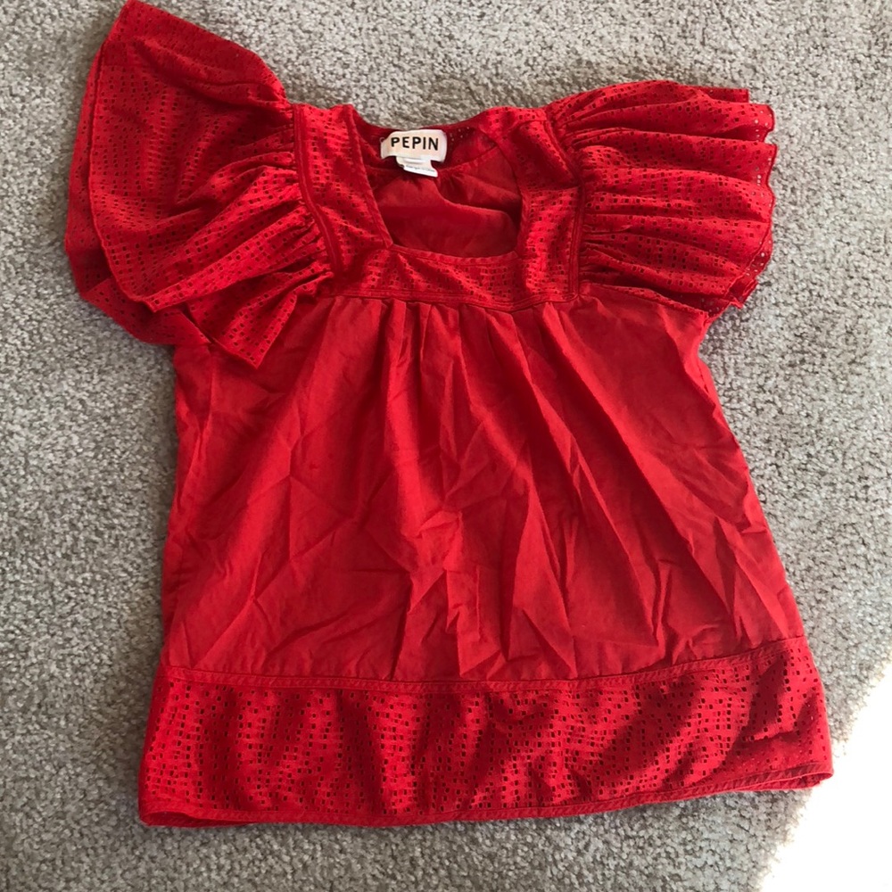 Anthropologie Pepin top RED XS